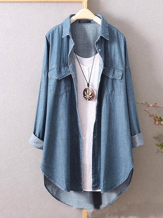 Blue Casual Loose Shirt