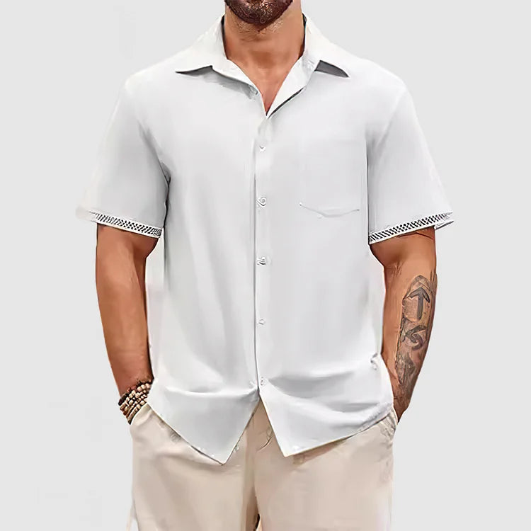 Men's Lace Short Sleeve Shirt