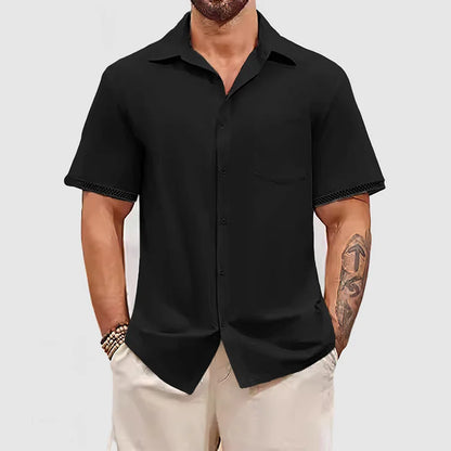 Men's Lace Short Sleeve Shirt