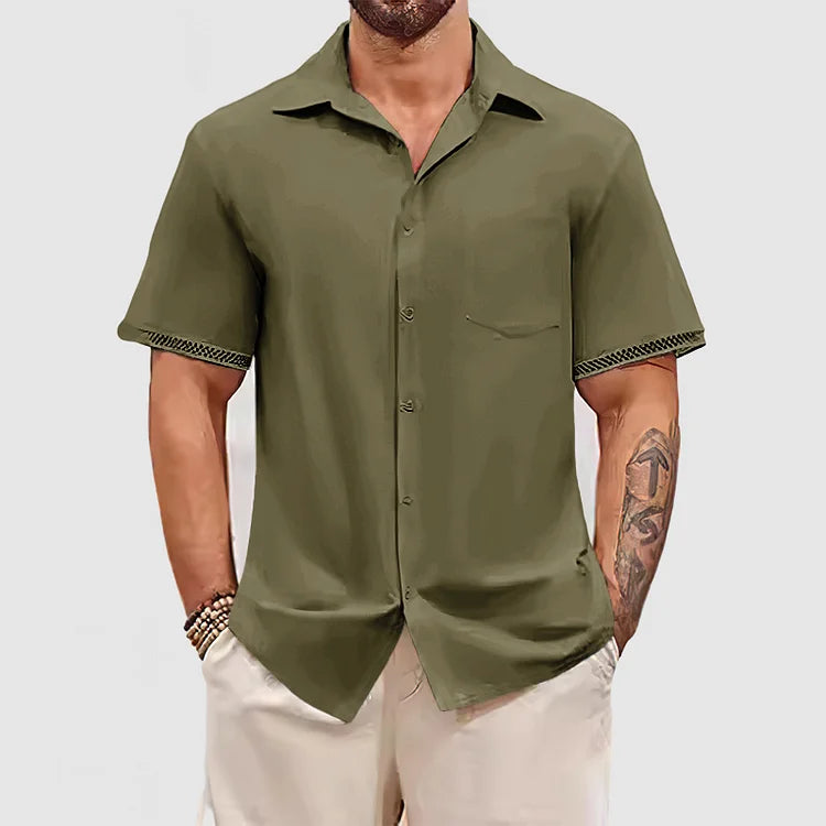 Men's Lace Short Sleeve Shirt