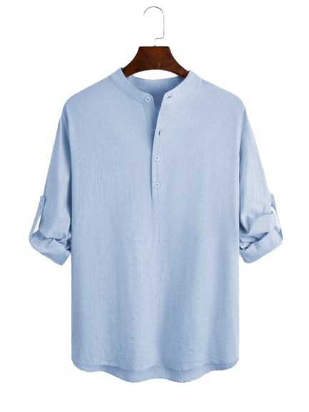 Men's Cotton Linen Casual Long Sleeve Shirt