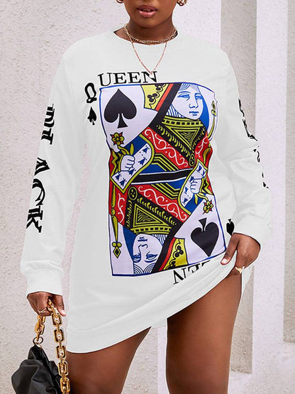 Poker Letter Print Mini Dress