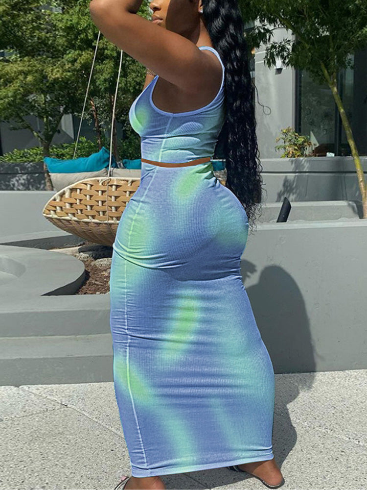 Tie Dye Maxi Skirt Set