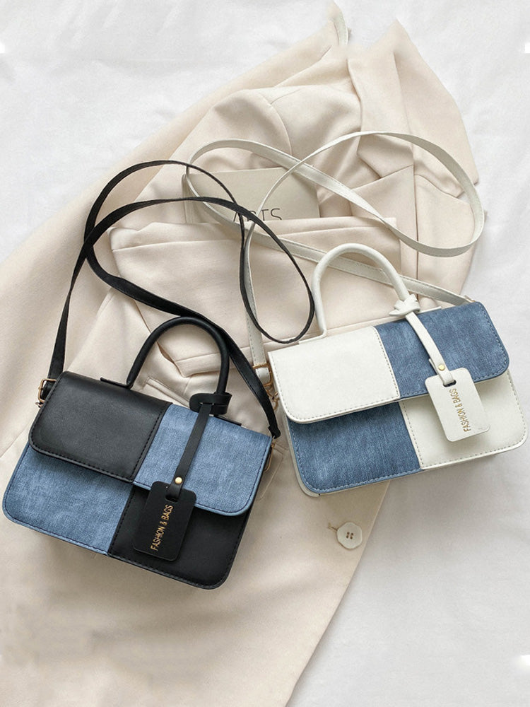 Women's PU Colorblock Square Bag