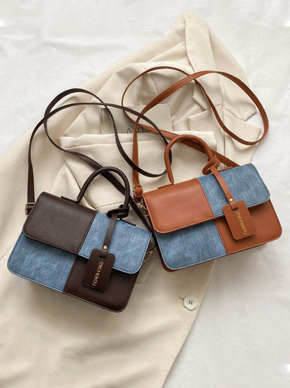 Women's PU Colorblock Square Bag