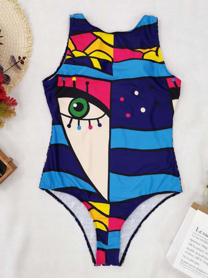 Abstract Painting One Piece Swimsuit