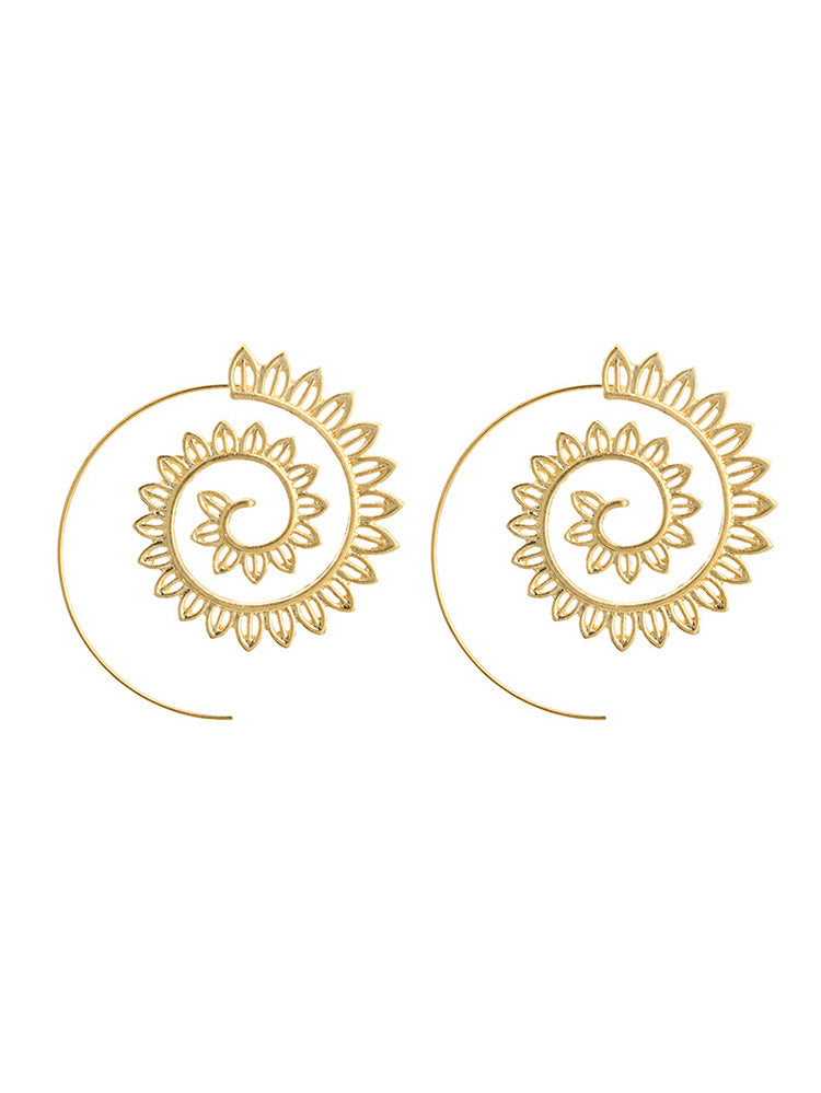 Women's Retro Swirl Hoop Earrings