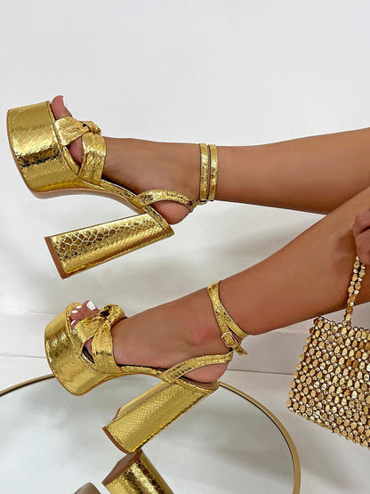 Metallic Platform High Heels