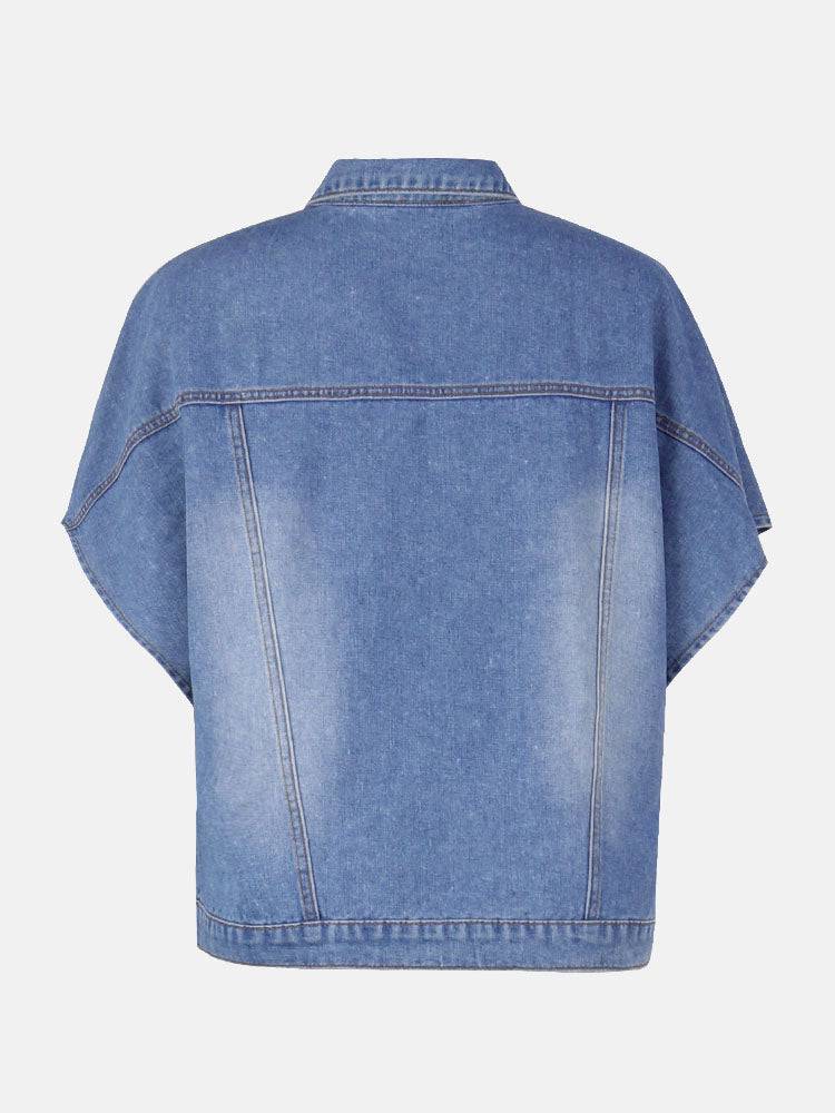 Irregular Button Denim Coat