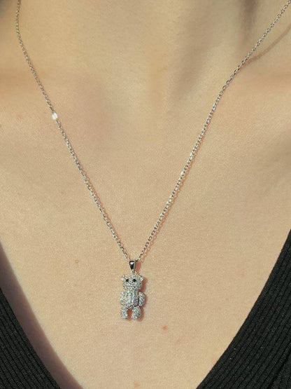 Women's Crystal Bear Necklace