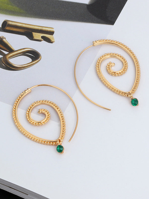 Women's Retro Swirl Hoop Earrings