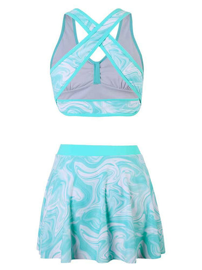 Printed Skirt Swimsuit