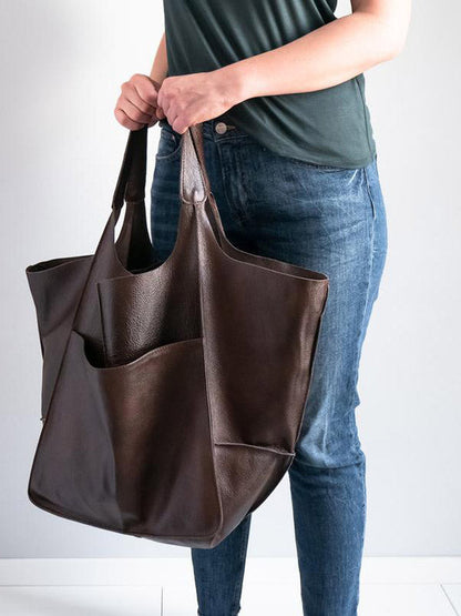 Women's Large Capacity Leather Tote