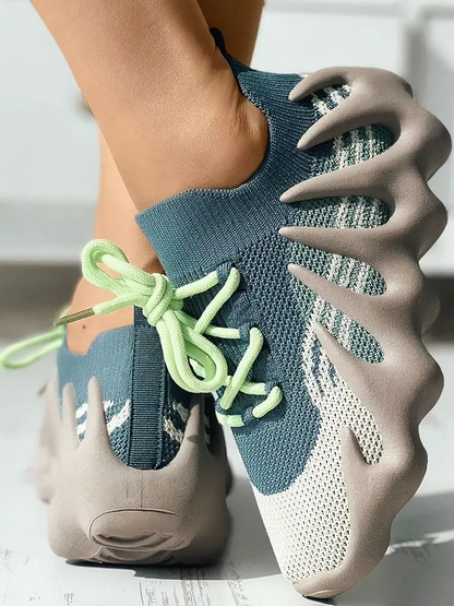 Lace-up Knit Breathable Sneakers