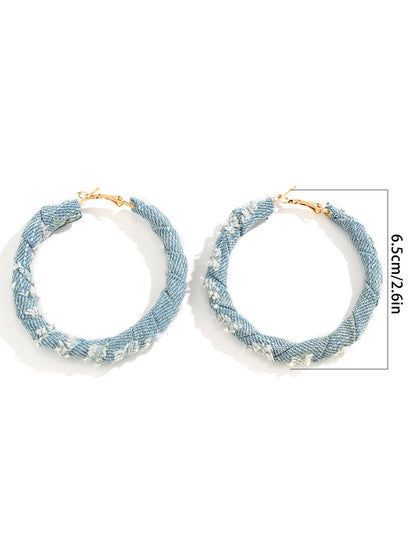 Denim Hoop Earrings