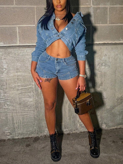 Denim Jacket & Short Set