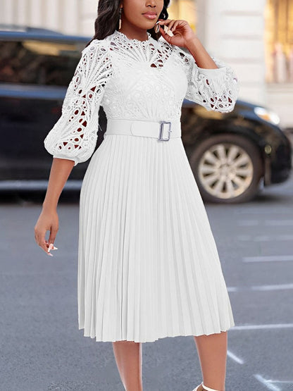 Lace Pleated Dress