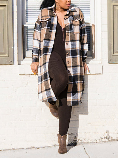 Flannel Pocket Plaid Cardigan