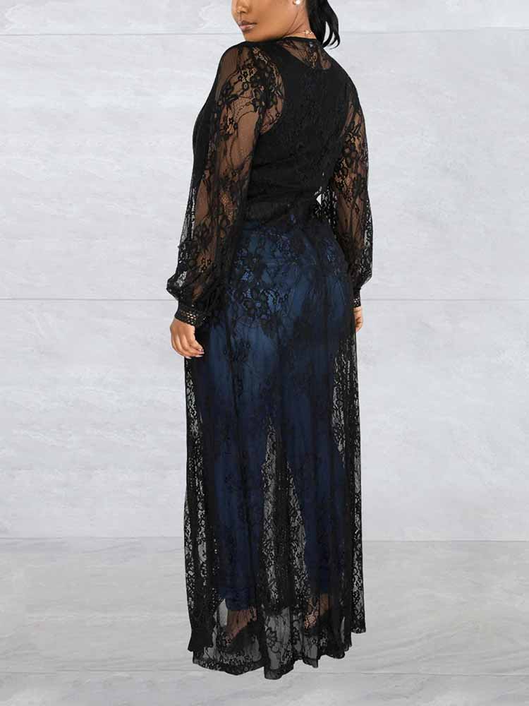 Lace Sheer Duster Cardigan