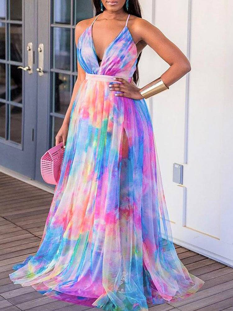 Women's Gauze Tie Dye Cami Dress