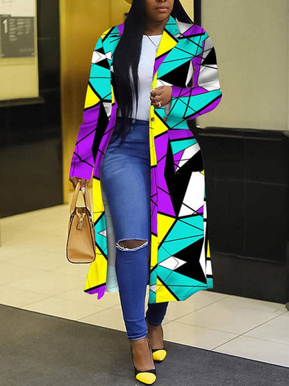 Plaid Print Multicolor Coat