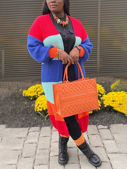 Color Block Knit Cardigan