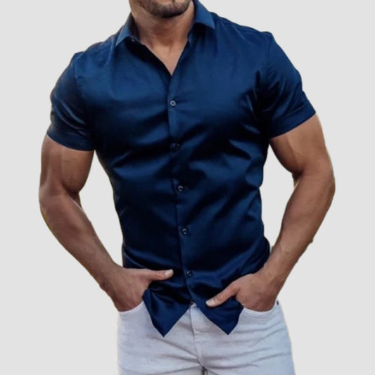 Men's Slim-fit Stretch Short Sleeve Shirt