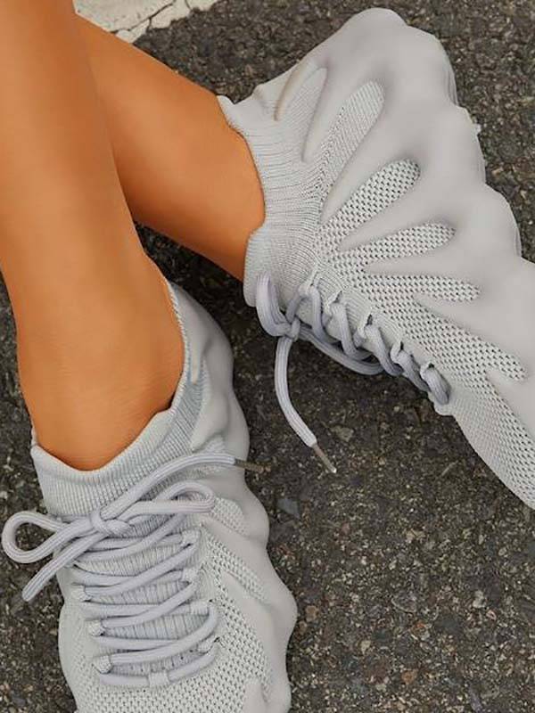 Lace-up Knit Breathable Sneakers