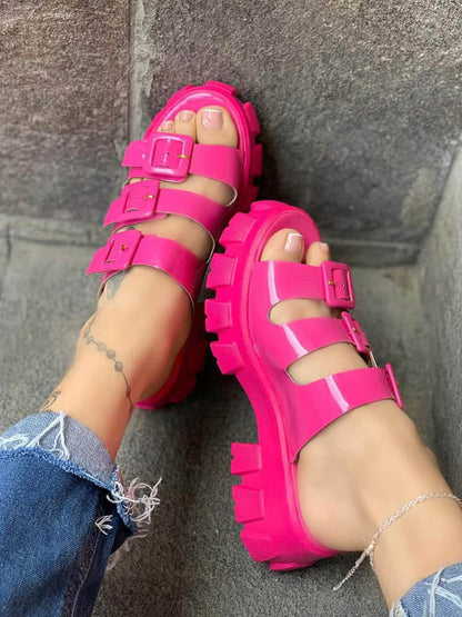 Jelly Chunky Heel Sandals