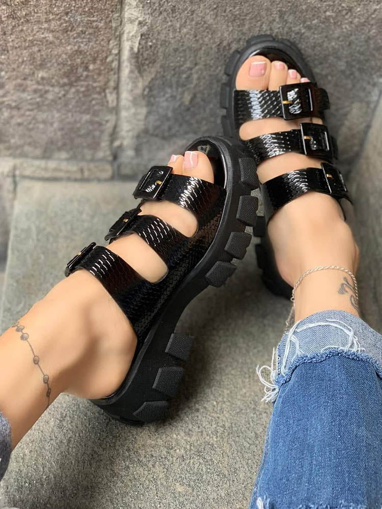 Jelly Chunky Heel Sandals