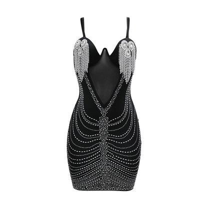 Women's Rhinestone Mesh Minidress