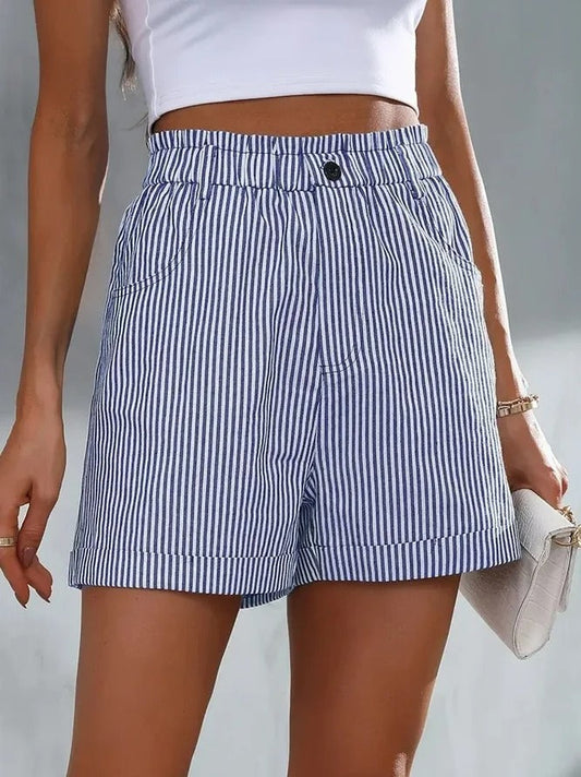 Women's Loose Casual Striped Shorts