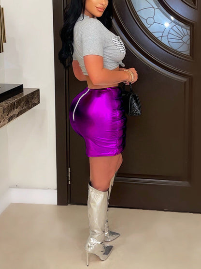 Metallic Mini Skirt