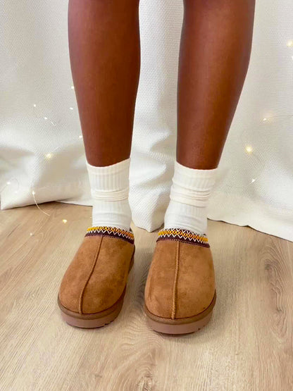 Faux Suede Fur Lining Slides