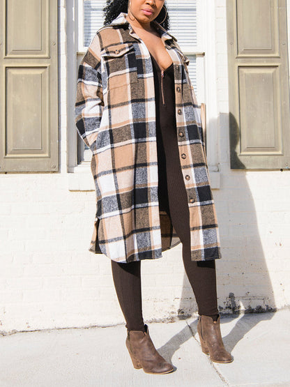 Flannel Pocket Plaid Cardigan