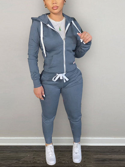 Casual Hoodies And Pant Tracksuit Set