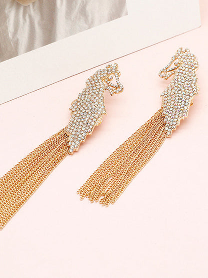 Women's Rhinestone Tassel Earrings