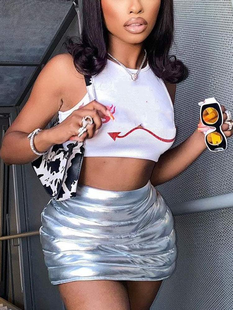 Metallic Mini Skirt