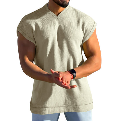 Men's Solid V-neck T-Shirt