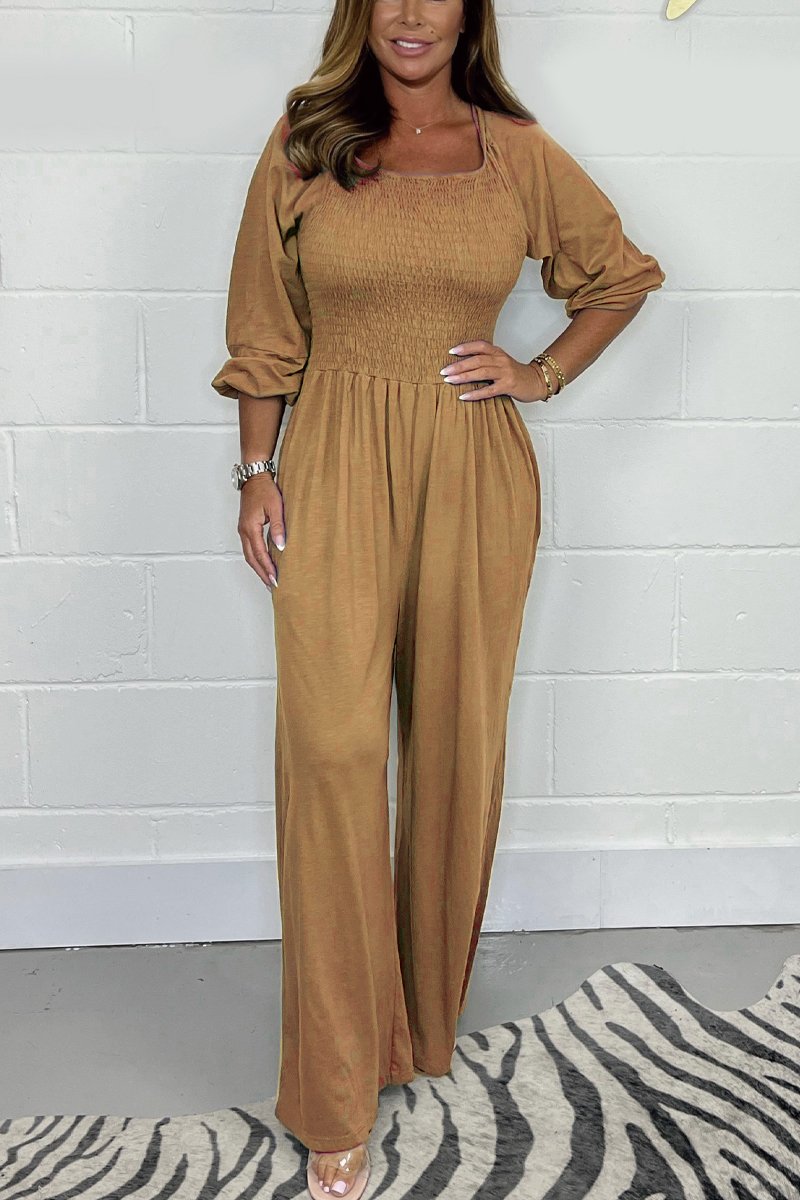 Women's Casual solid color jumpsuit