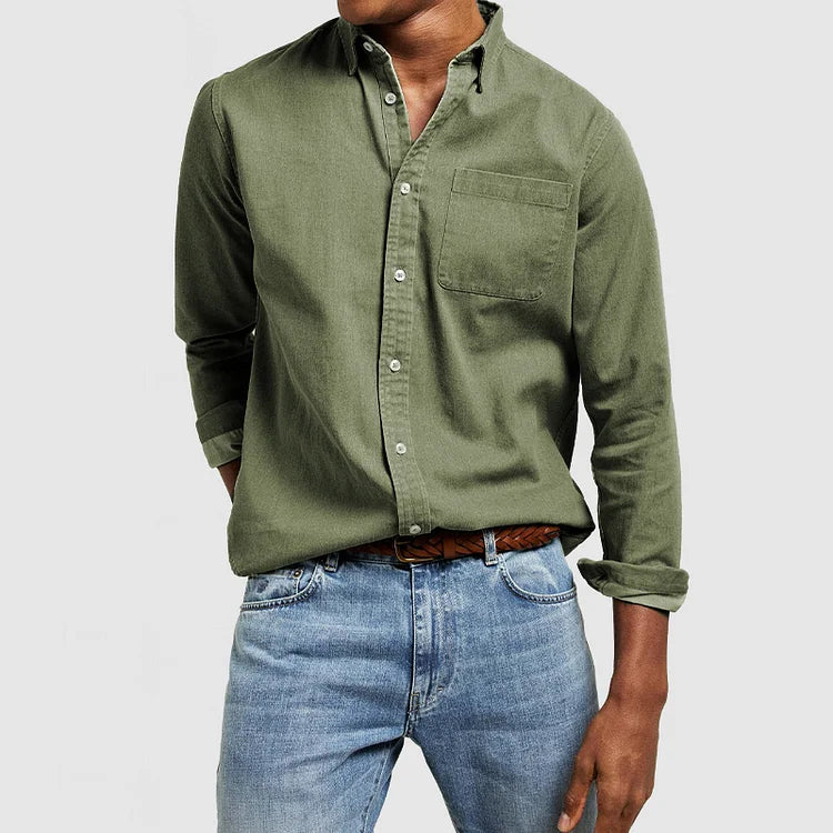 Men's Casual Cotton Basic Shirt