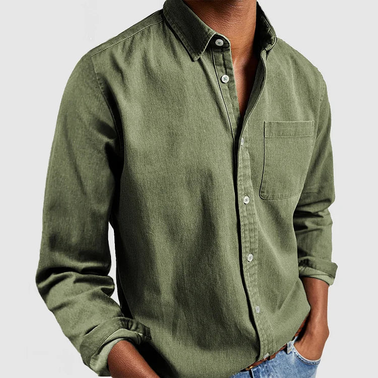 Men's Casual Cotton Basic Shirt