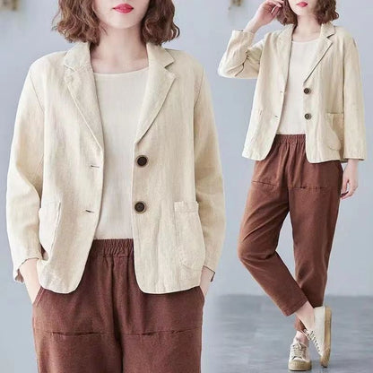 Women's Versatile Long Sleeved Casual Loose Suit Jacket