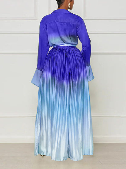 Ombre Pleated Pants Set