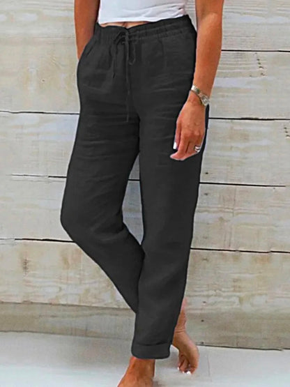 Loose Drawstring Casual Casual Pants