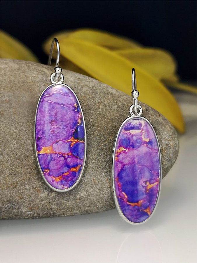 Bohemian Resort Purple Gemstone Earrings