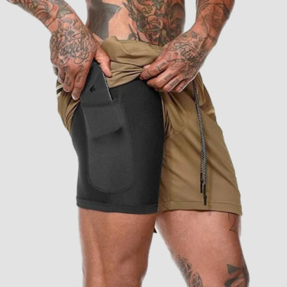 Men's Double Layer Sports Shorts