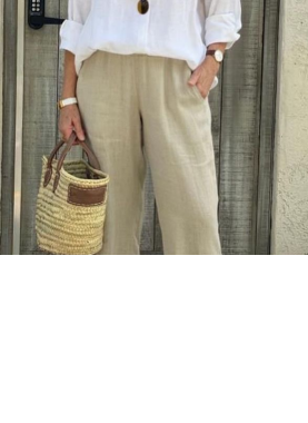 Classic Pants In Natural -Size S/3XL