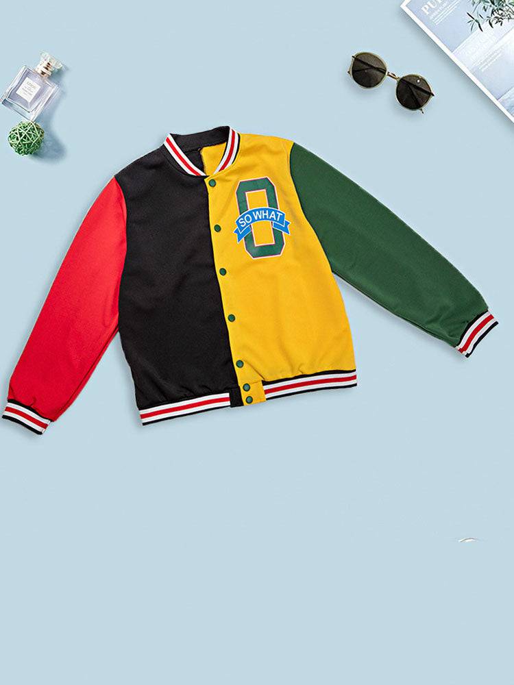 Color Block Baseball Jacket