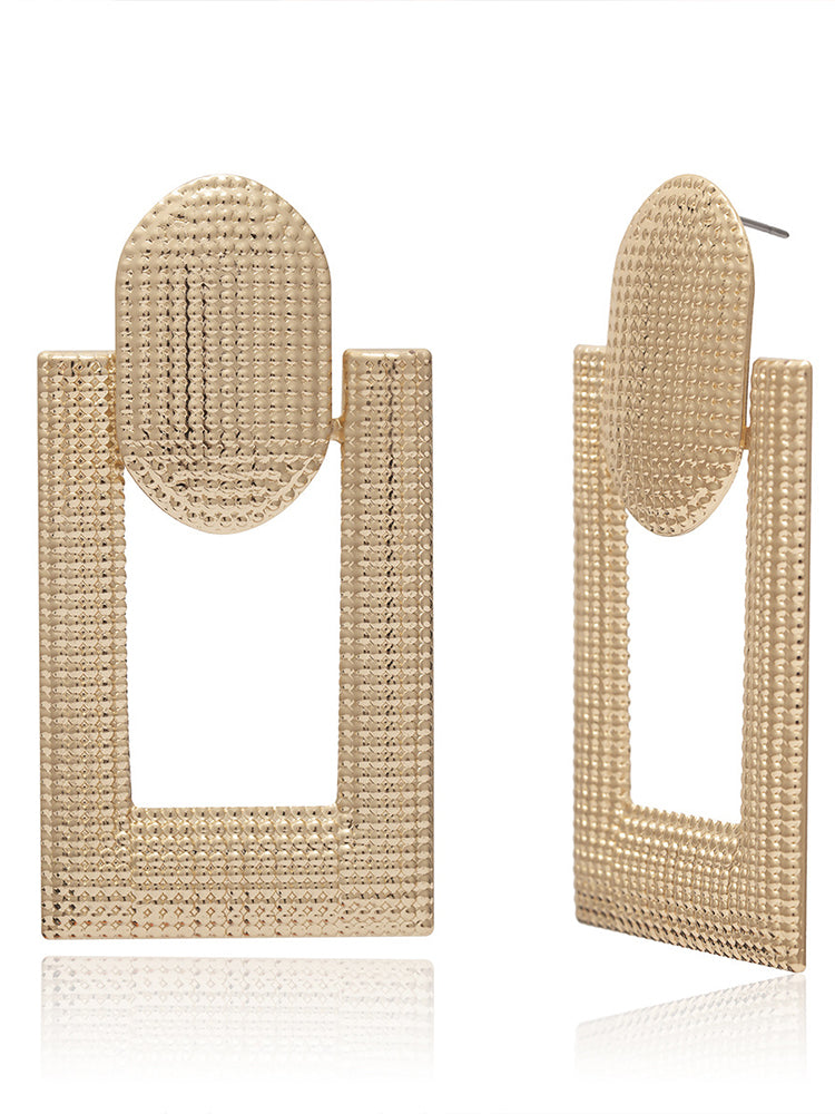 Women's Square Dangling Hollow Earrings